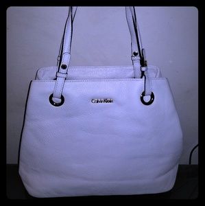 White leather Calvin Klein purse